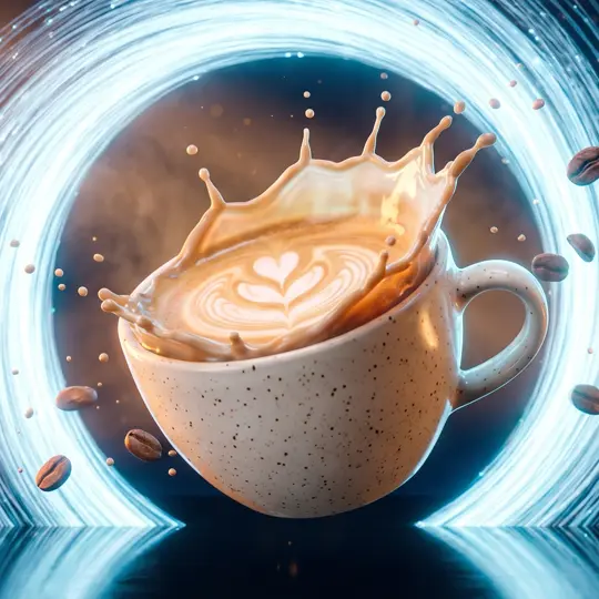 The same latte, cropped square for a Post