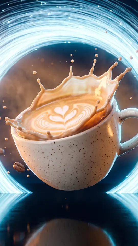The same latte, cropped tall for a Story